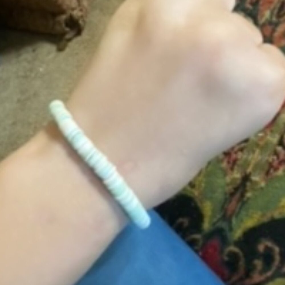 Green Clay Bead Bracelet